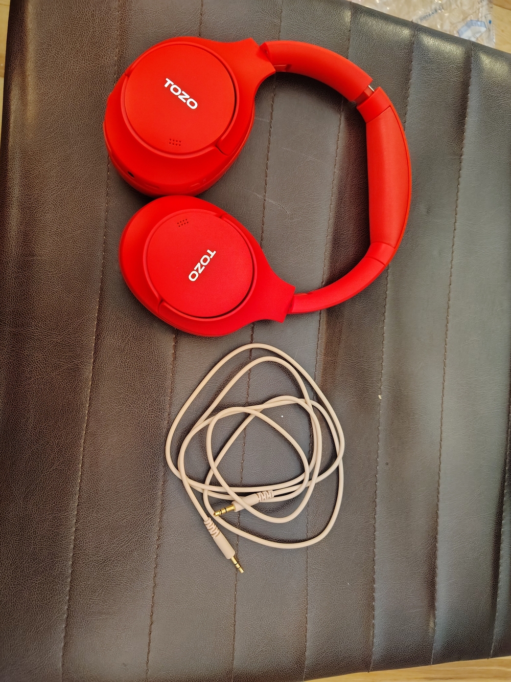 TOZO Red Over-Ear Wireless Headphones
